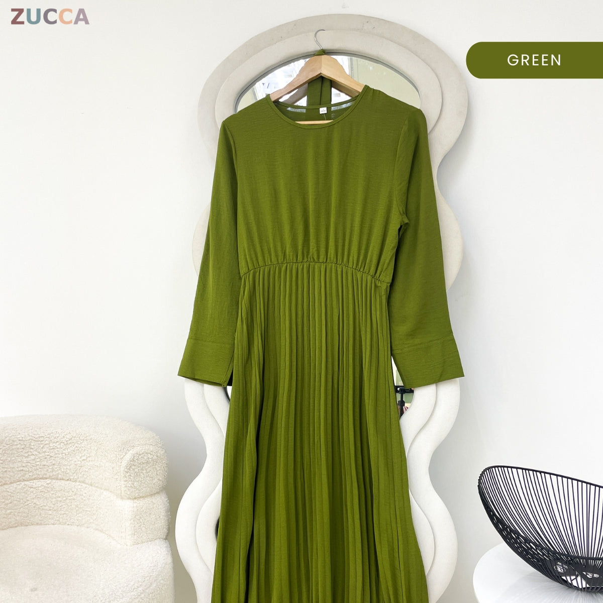 ZUCCA FREYA ELEGANT KASUAL WOMEN A-LINE PLEATED DRESS - GC012 (41708)