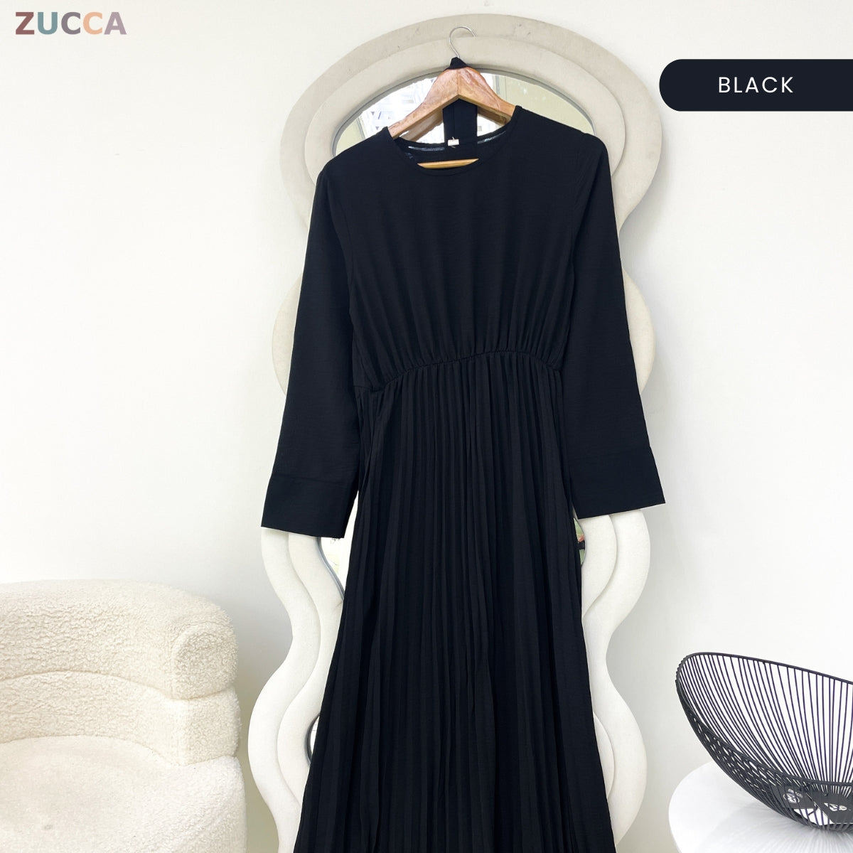 ZUCCA FREYA ELEGANT KASUAL WOMEN A-LINE PLEATED DRESS - GC012 (41708)