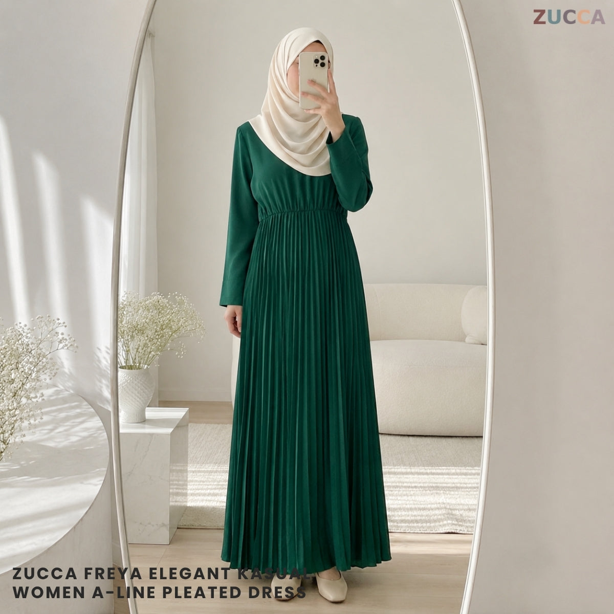 ZUCCA FREYA ELEGANT KASUAL WOMEN A-LINE PLEATED DRESS - GC012 (41708)