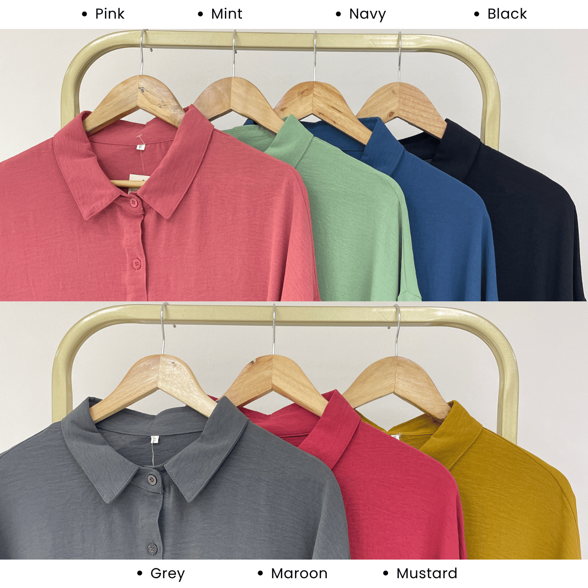 ZUCCA IZRENE EVERYDAY LOOSE COLLARED BLOUSE - GC014 (XF7379)