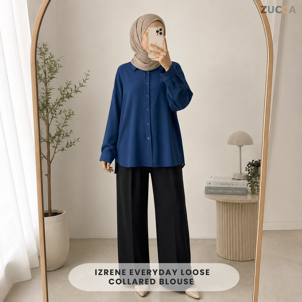 ZUCCA IZRENE EVERYDAY LOOSE COLLARED BLOUSE - GC014 (XF7379)