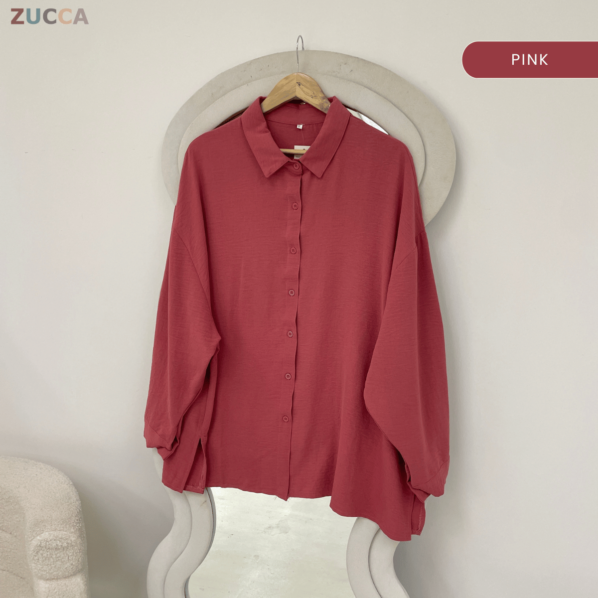 ZUCCA IZRENE EVERYDAY LOOSE COLLARED BLOUSE - GC014 (XF7379)
