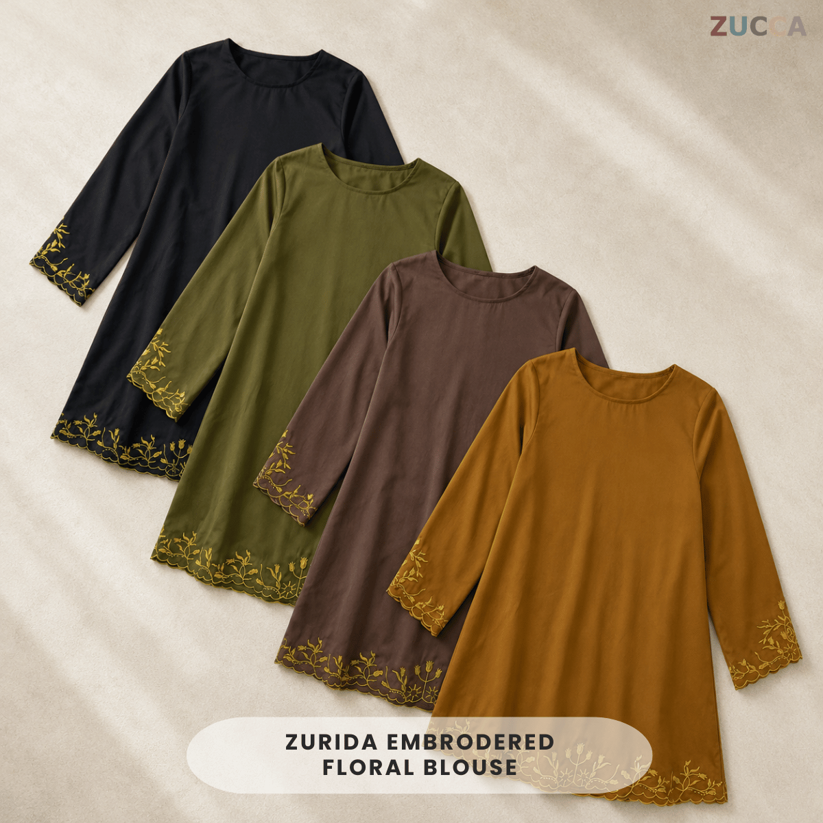 ZUCCA ZURIDA EMBRODERED FLORAL BLOUSE - GC015 (1048-3840)