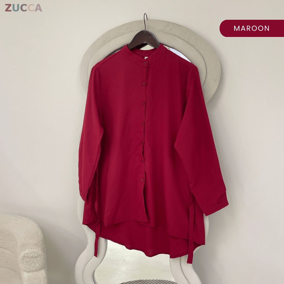 ZUCCA SHINA TEXTURED TIE BLOUSE - GC017 (KS474-3840)