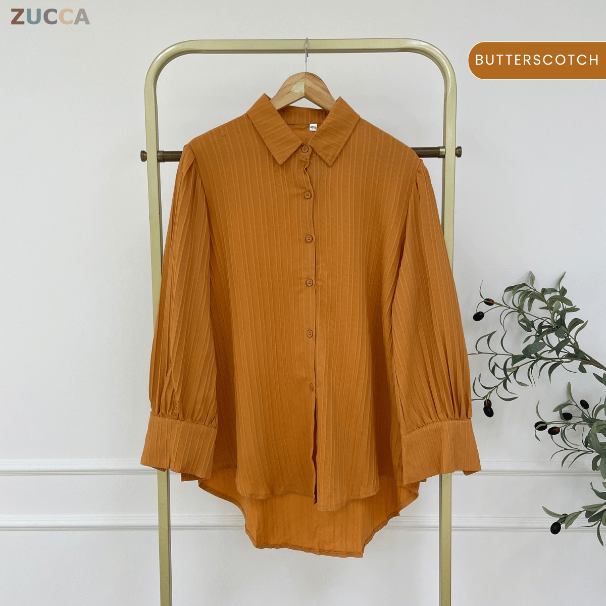 ZUCCA ELSA CLASSY STRIPED BUTTON BLOUSE-GC018(KS1013)