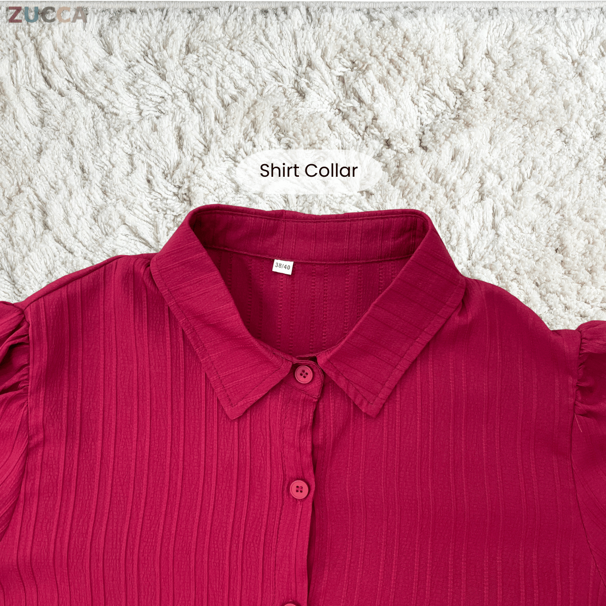 ZUCCA ELSA CLASSY STRIPED BUTTON BLOUSE-GC018(KS1013)