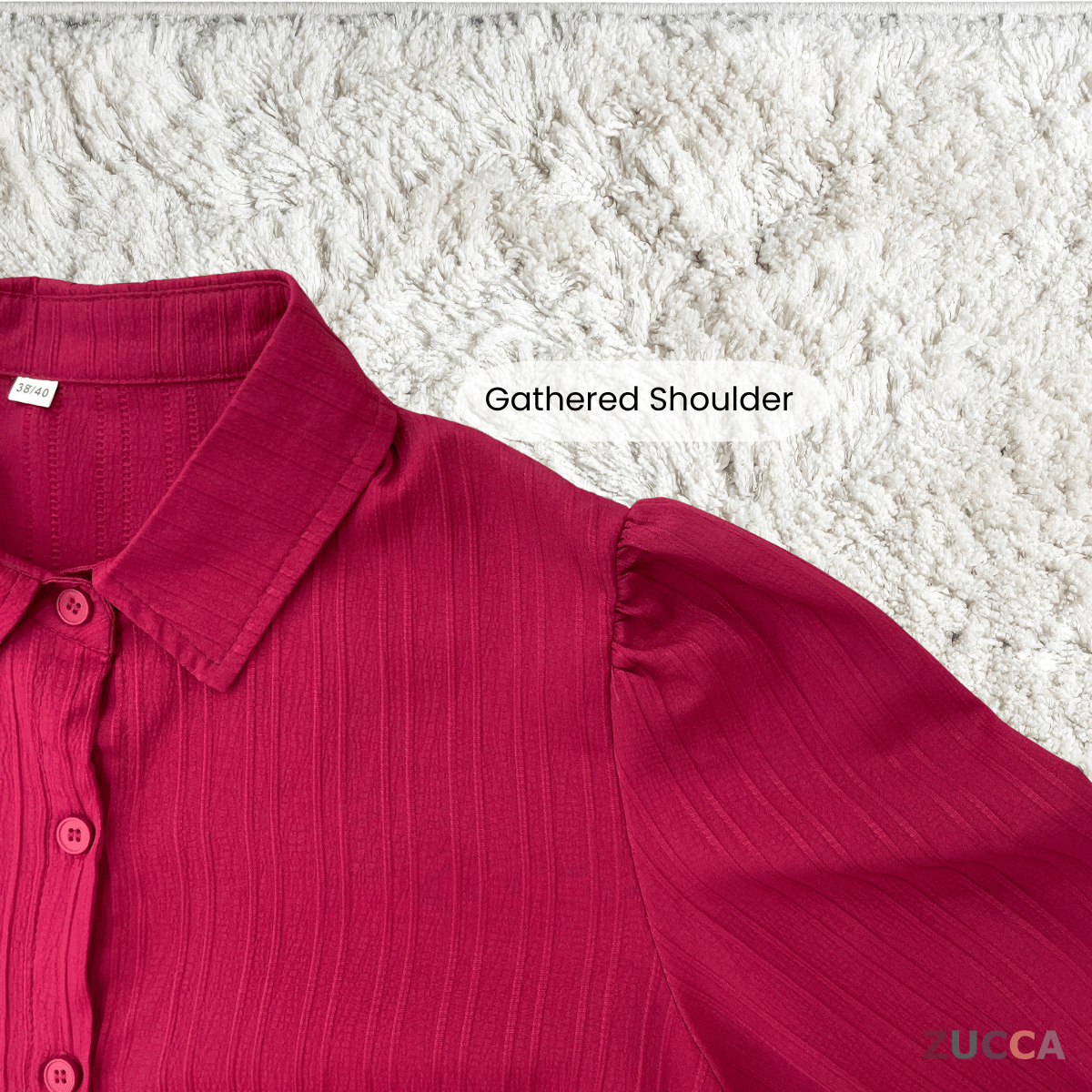 ZUCCA ELSA CLASSY STRIPED BUTTON BLOUSE-GC018(KS1013)