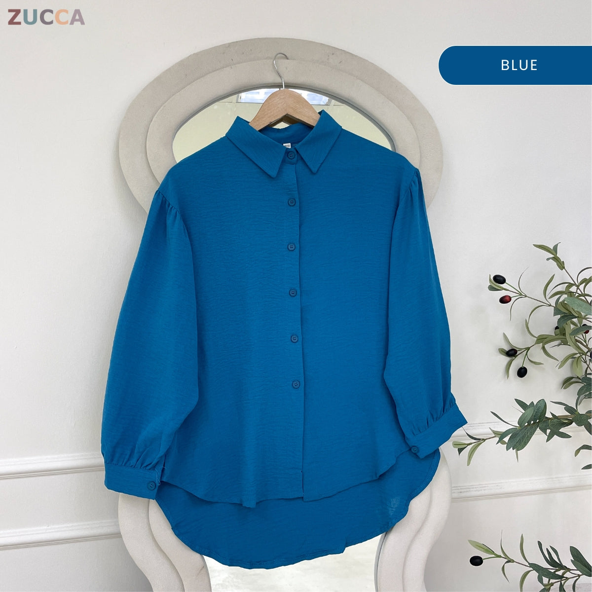 ZUCCA KASHFIA WOMEN PLAIN FULL BUTTON LONG SLEEVE BLOUSE - GC021 (KS8816-3840)