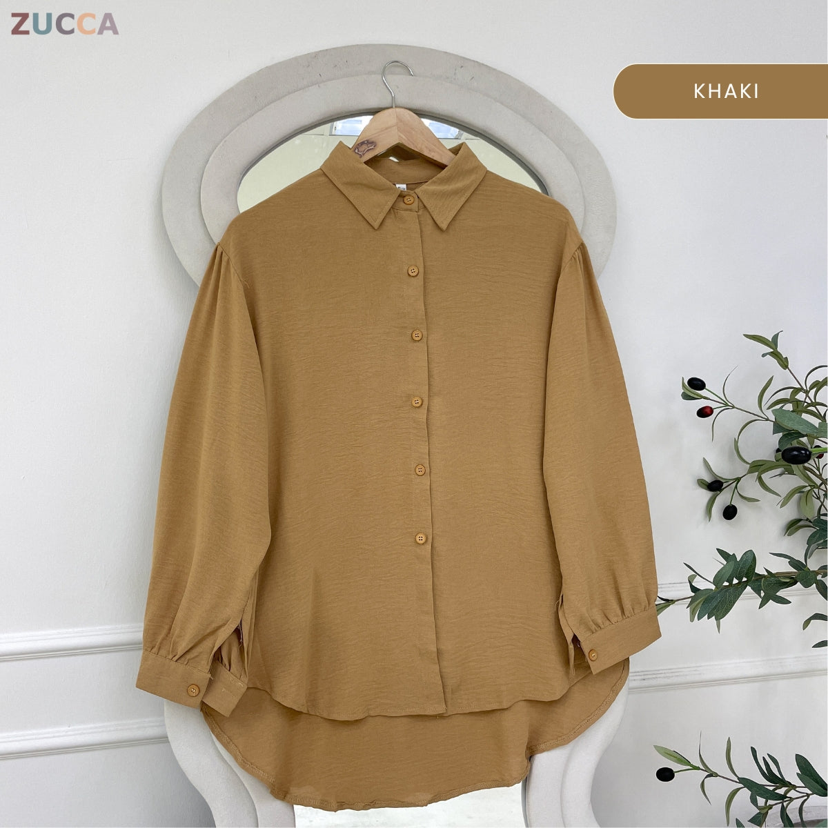 ZUCCA KASHFIA WOMEN PLAIN FULL BUTTON LONG SLEEVE BLOUSE - GC021 (KS8816-3840)