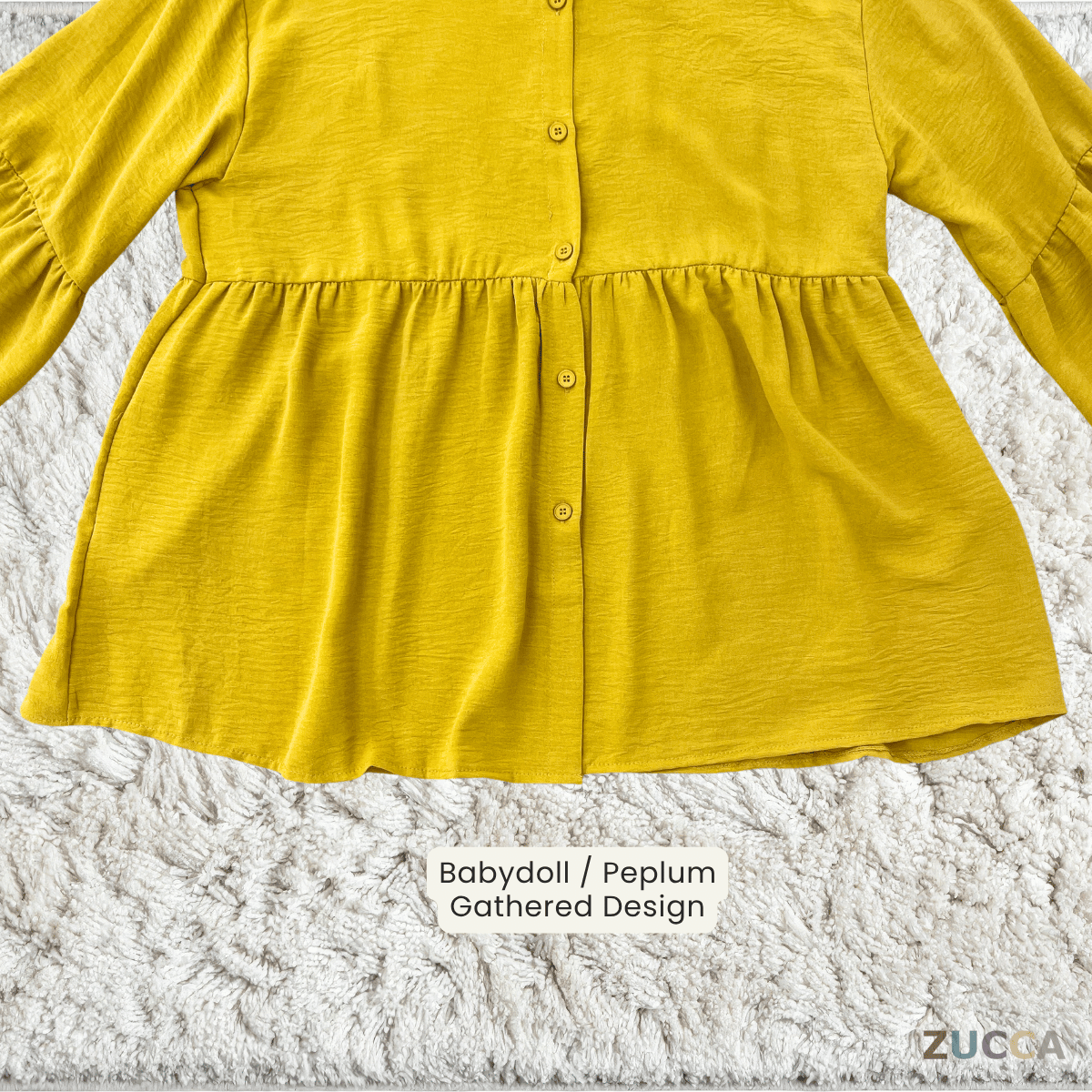 ZUCCA JALYN LOOSE PEPLUM BLOUSE -GC022 (KS8818-3840)