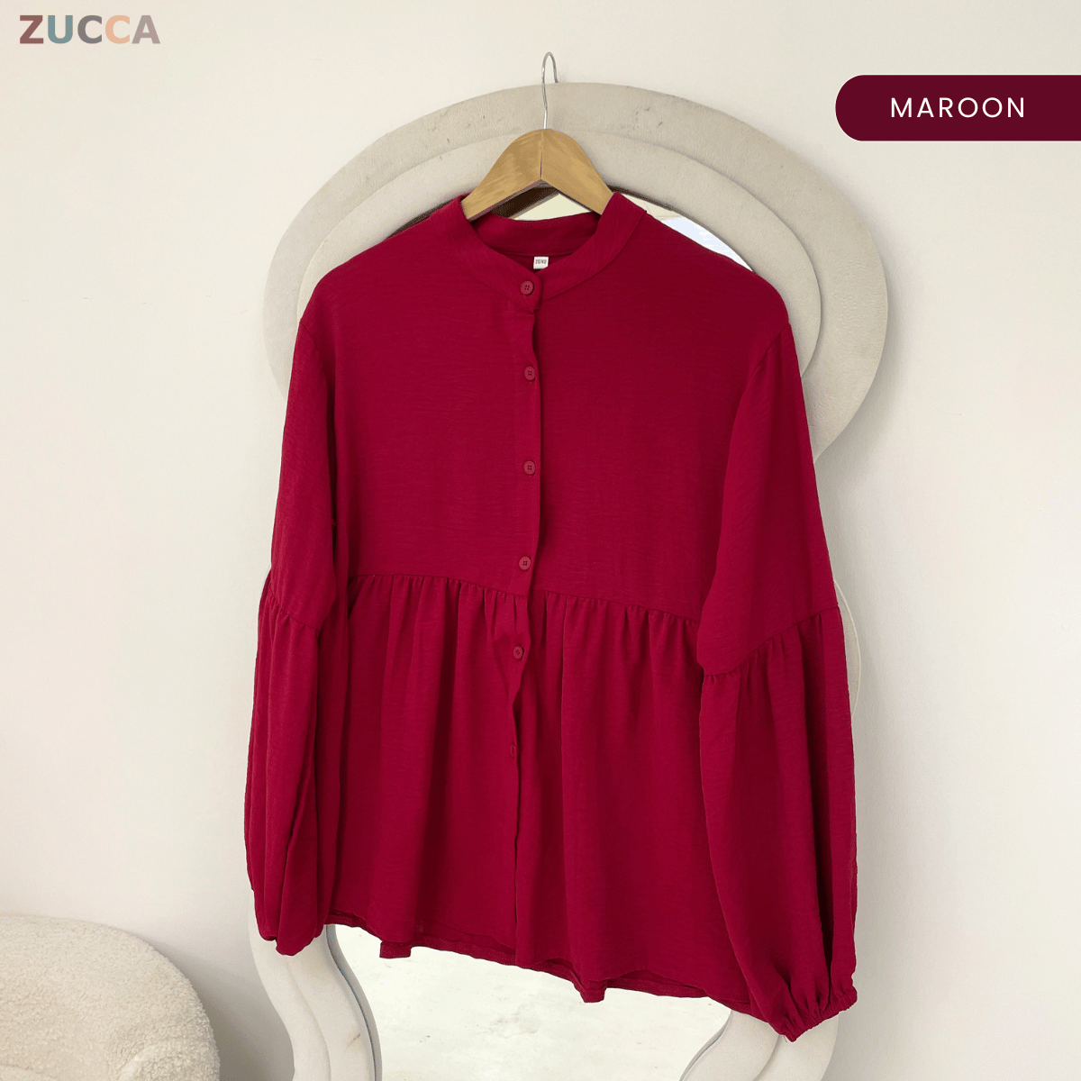 ZUCCA JALYN LOOSE PEPLUM BLOUSE -GC022 (KS8818-3840)