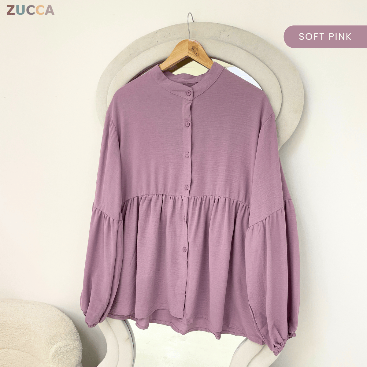 ZUCCA JALYN LOOSE PEPLUM BLOUSE -GC022 (KS8818-3840)