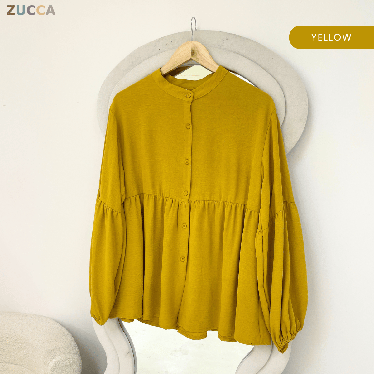 ZUCCA JALYN LOOSE PEPLUM BLOUSE -GC022 (KS8818-3840)