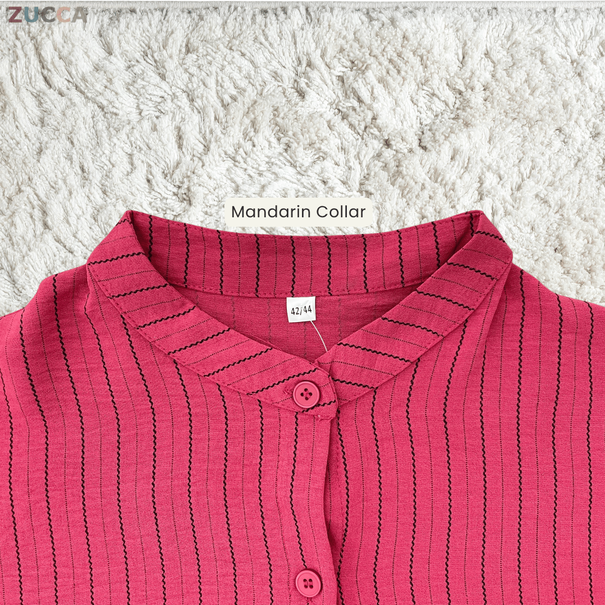 ZUCCA ELIJAH TEXTURED STRIPE CASUAL BUTTON BLOUSE - GC023 (KS8822-3840)