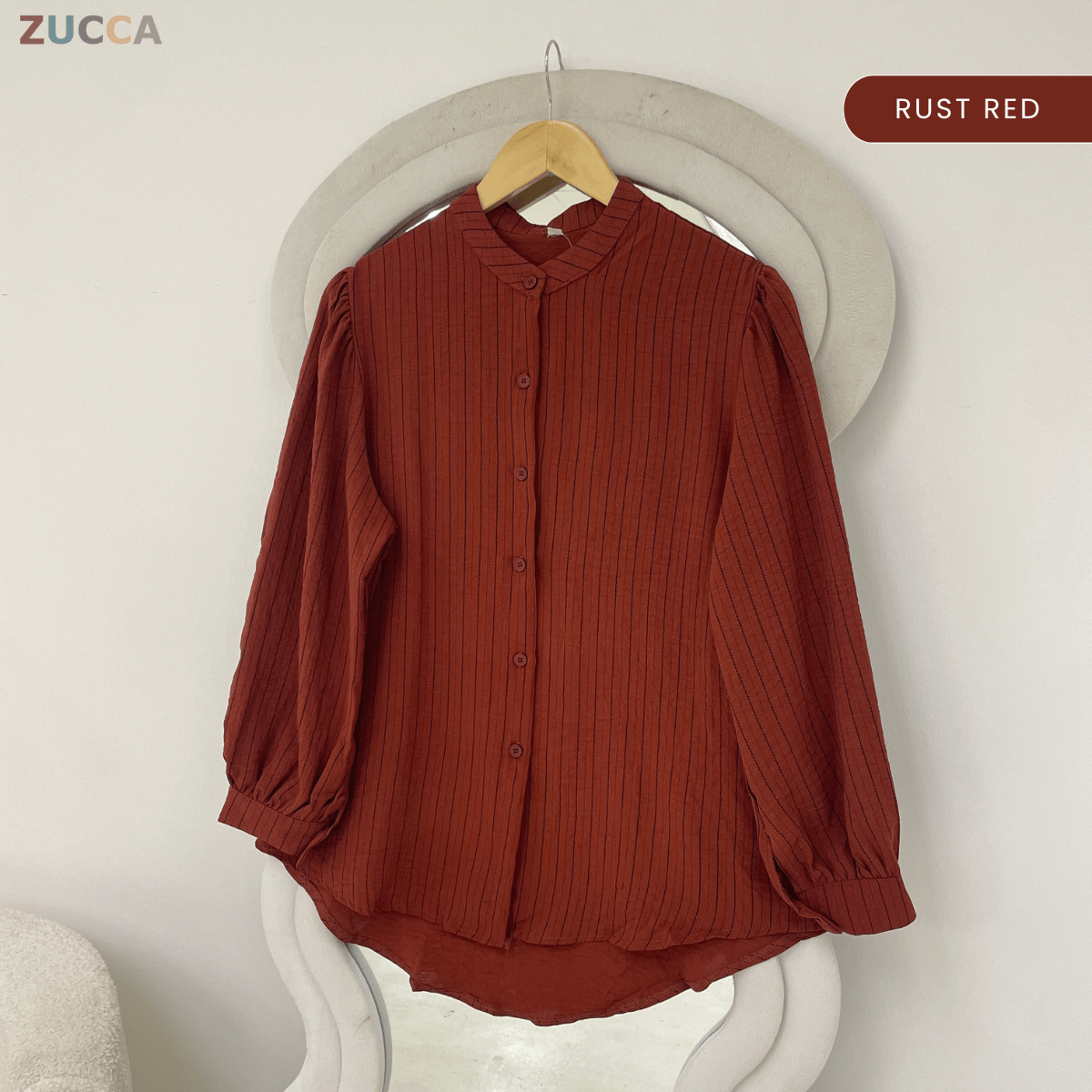 ZUCCA ELIJAH TEXTURED STRIPE CASUAL BUTTON BLOUSE - GC023 (KS8822-3840)