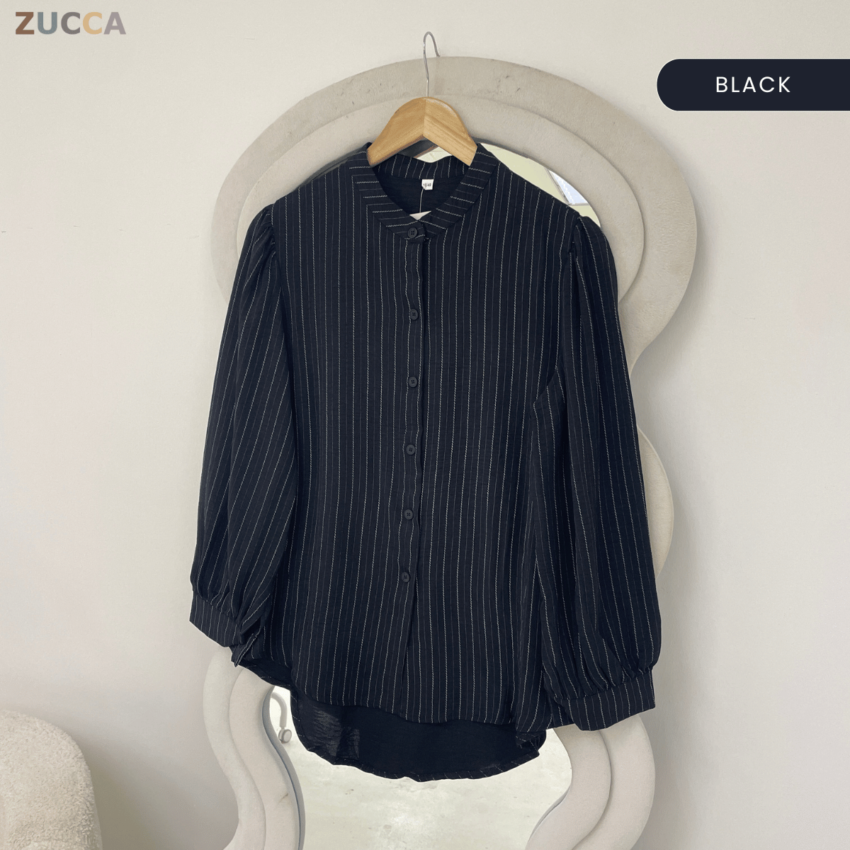ZUCCA ELIJAH TEXTURED STRIPE CASUAL BUTTON BLOUSE - GC023 (KS8822-3840)
