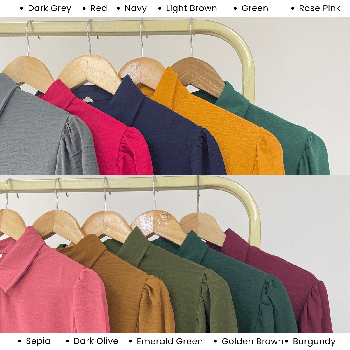 ZUCCA KALILA WRINKLE LONG SLEEVE BUTTON BLOUSE - GC024 (KS408-19B, KS408-18B)