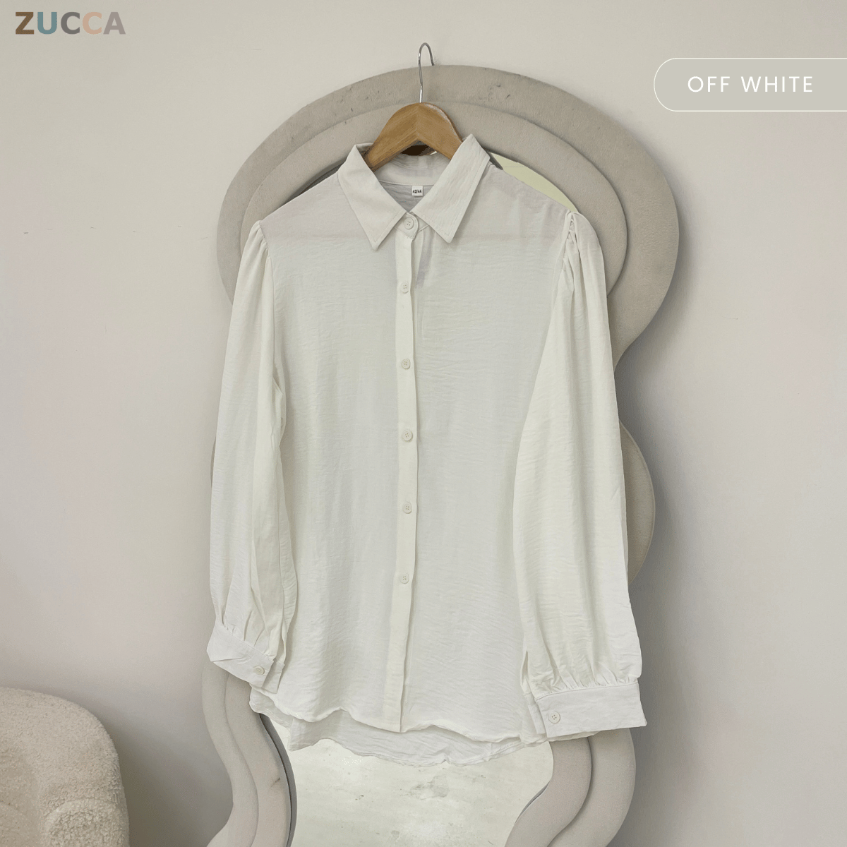 ZUCCA KALILA WRINKLE LONG SLEEVE BUTTON BLOUSE - GC024 (KS408-19B, KS408-18B)