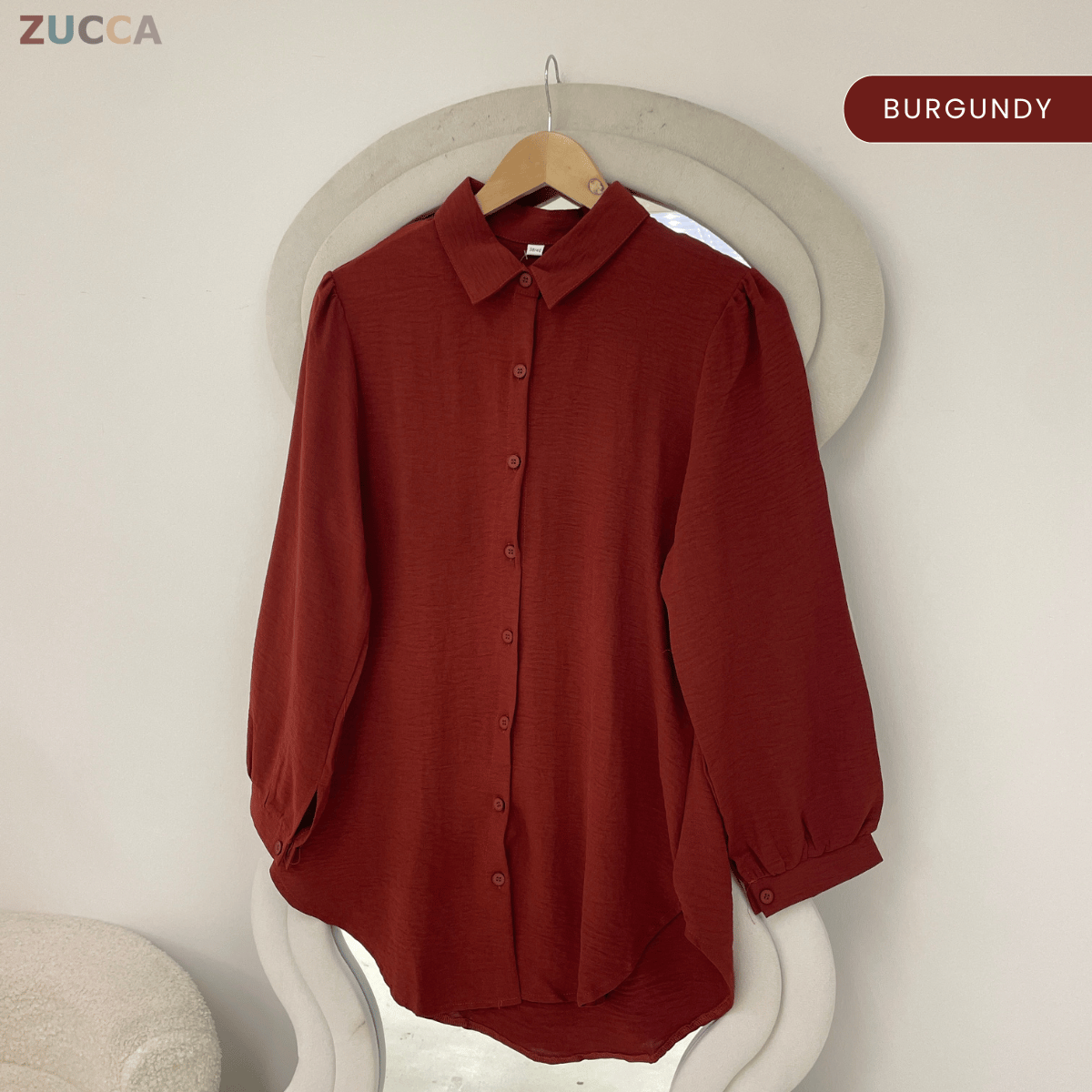 ZUCCA JAMIA ELEGENT TEXTURED BUTTON BLOUSE - GC025 (KPK 41651-2p /-3p / 41651 & 41652)