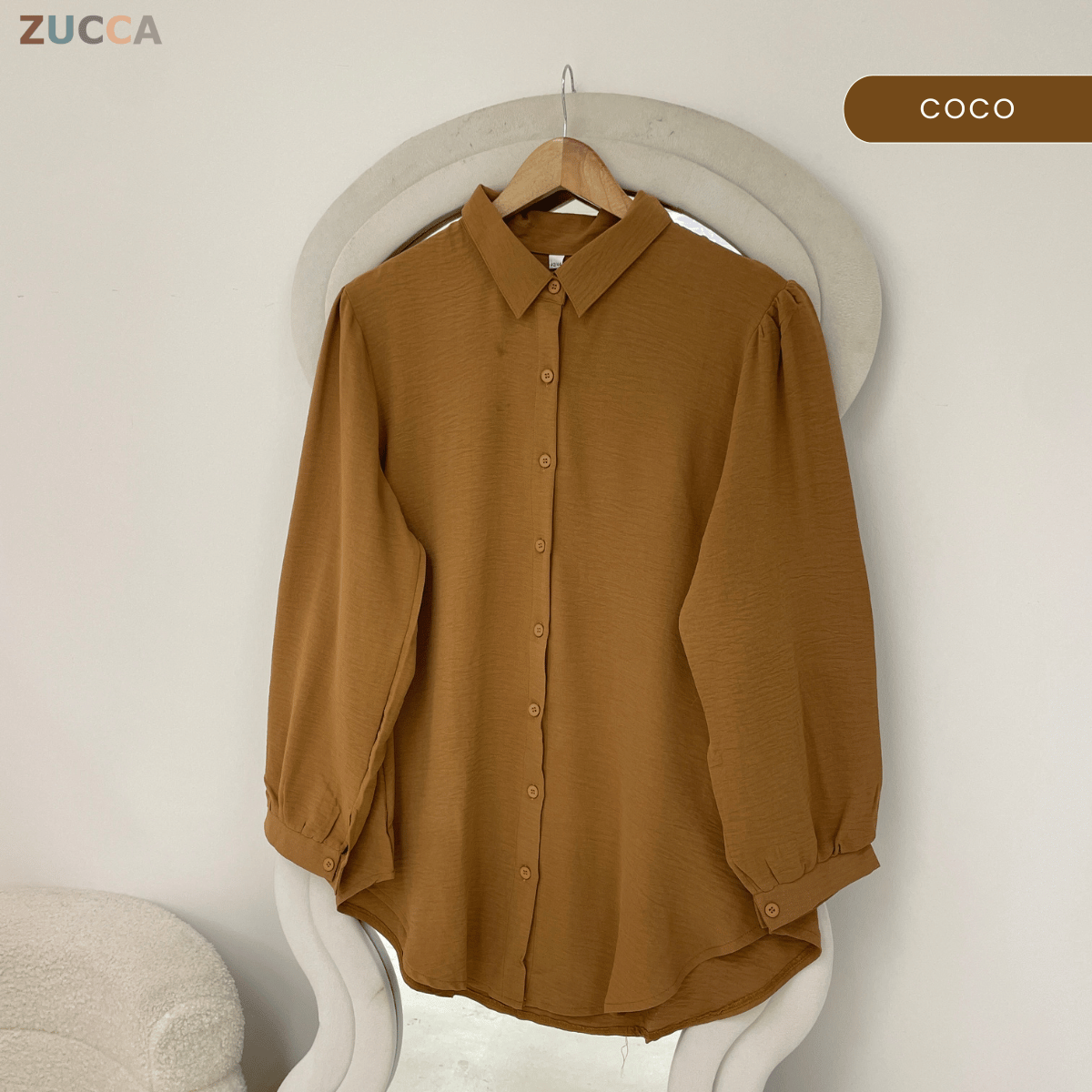 ZUCCA JAMIA ELEGENT TEXTURED BUTTON BLOUSE - GC025 (KPK 41651-2p /-3p / 41651 & 41652)