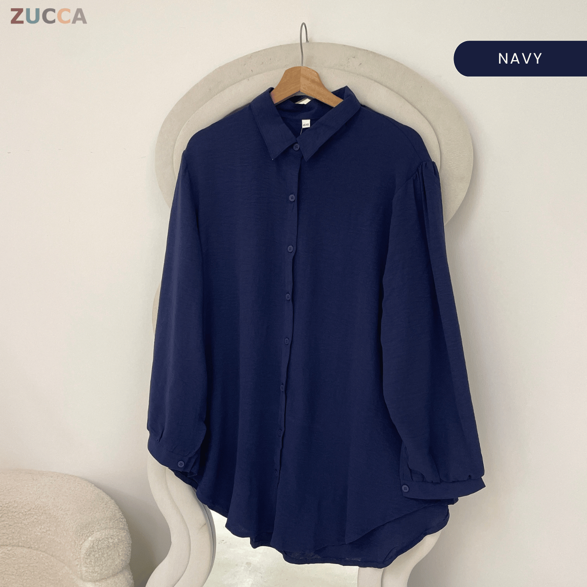 ZUCCA JAMIA ELEGENT TEXTURED BUTTON BLOUSE - GC025 (KPK 41651-2p /-3p / 41651 & 41652)