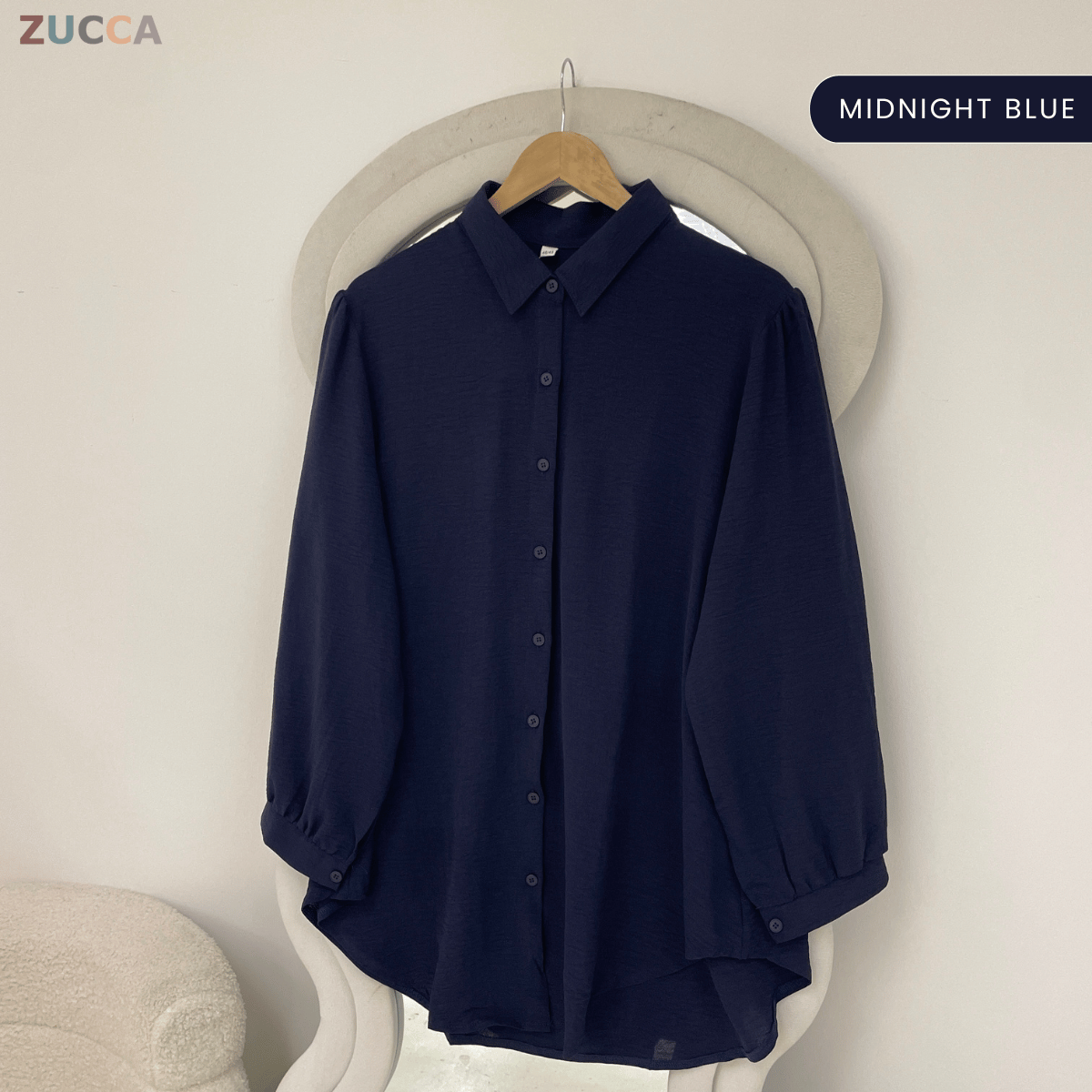 ZUCCA JAMIA ELEGENT TEXTURED BUTTON BLOUSE - GC025 (KPK 41651-2p /-3p / 41651 & 41652)