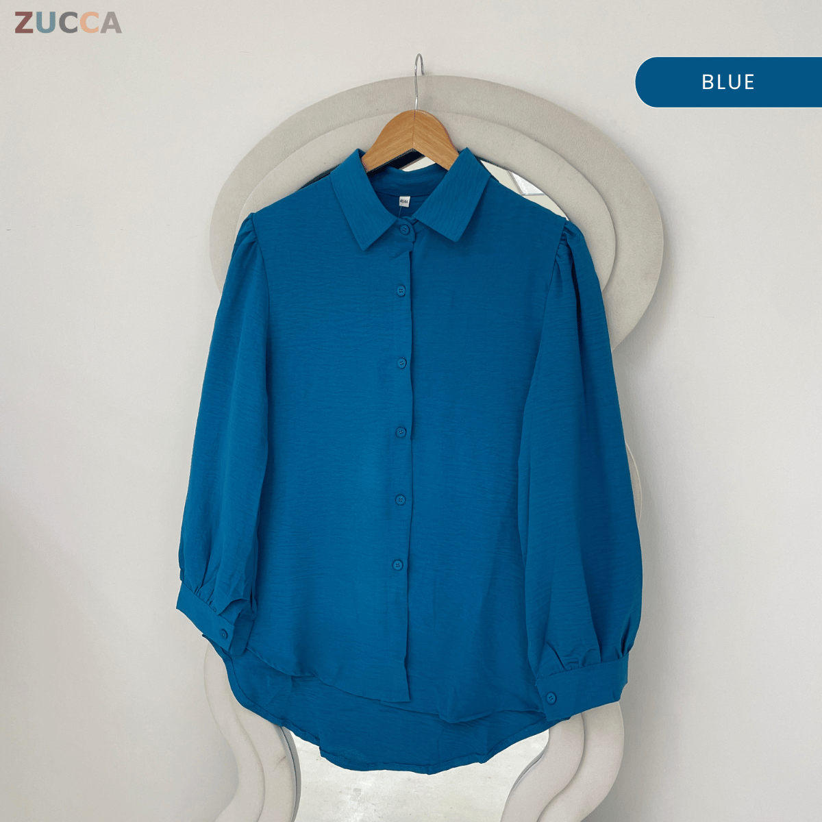 ZUCCA ARYANA TEXTURED CASUAL LONG SLEEVE BLOUSE-GC026(KS408-8B)