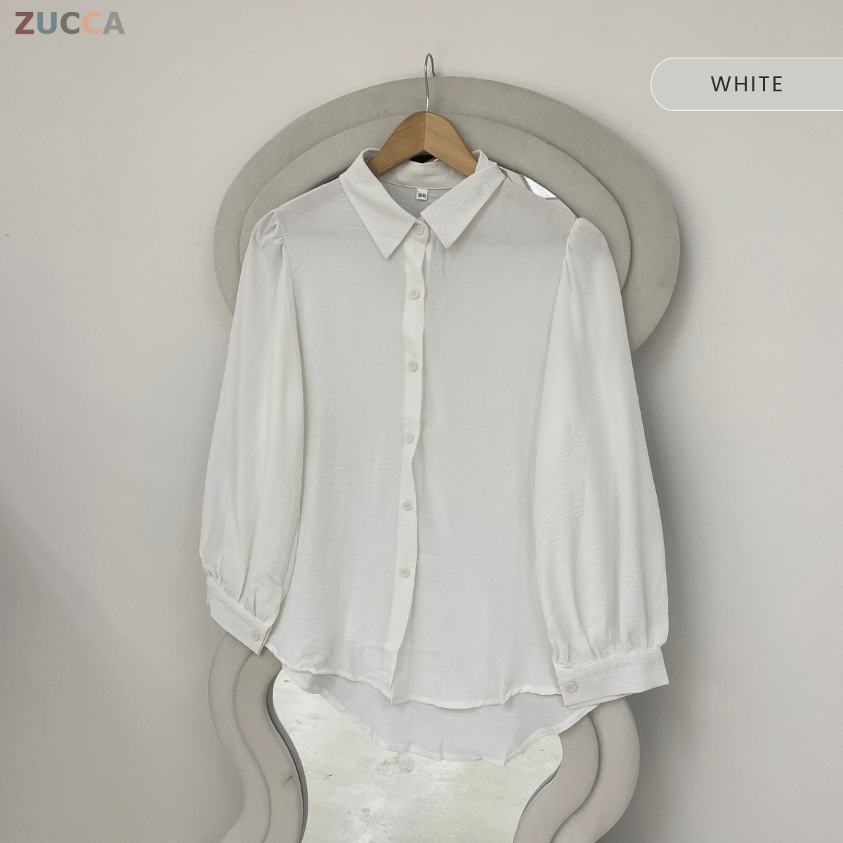ZUCCA ARYANA TEXTURED CASUAL LONG SLEEVE BLOUSE-GC026(KS408-8B)