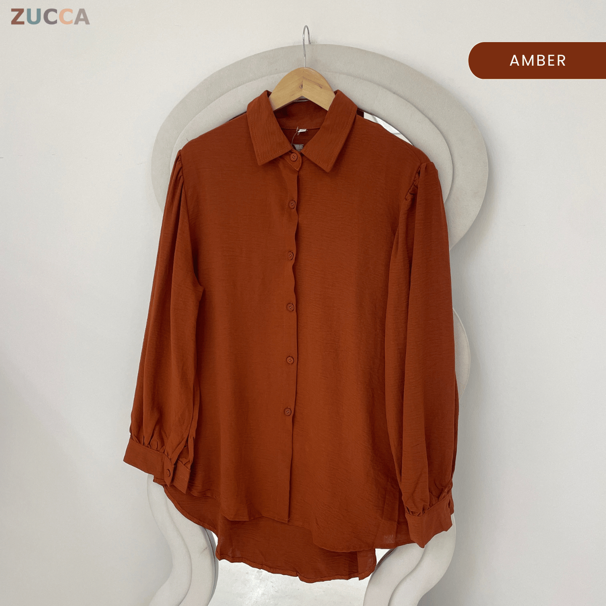 ZUCCA ARYANA TEXTURED CASUAL LONG SLEEVE BLOUSE-GC026(KS408-8B)