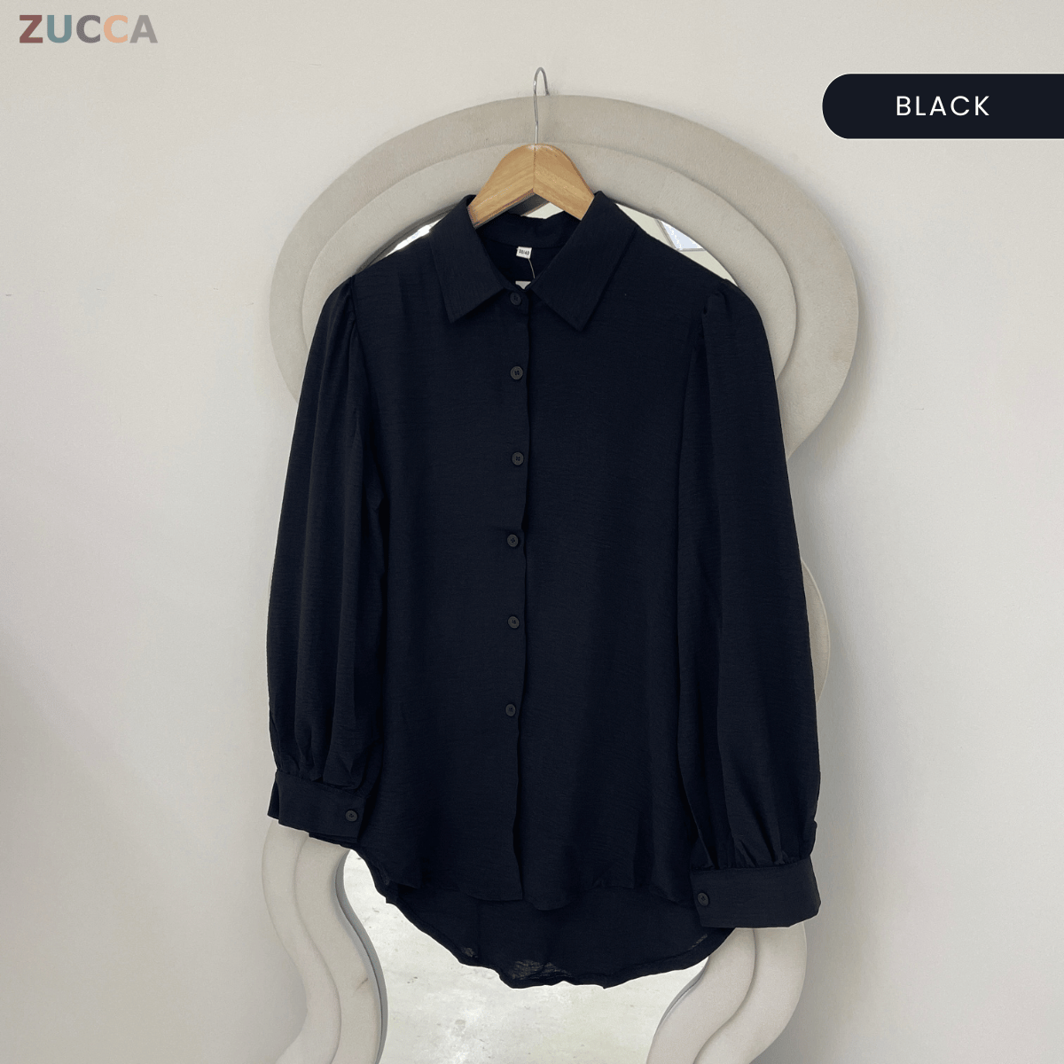 ZUCCA ARYANA TEXTURED CASUAL LONG SLEEVE BLOUSE-GC026(KS408-8B)