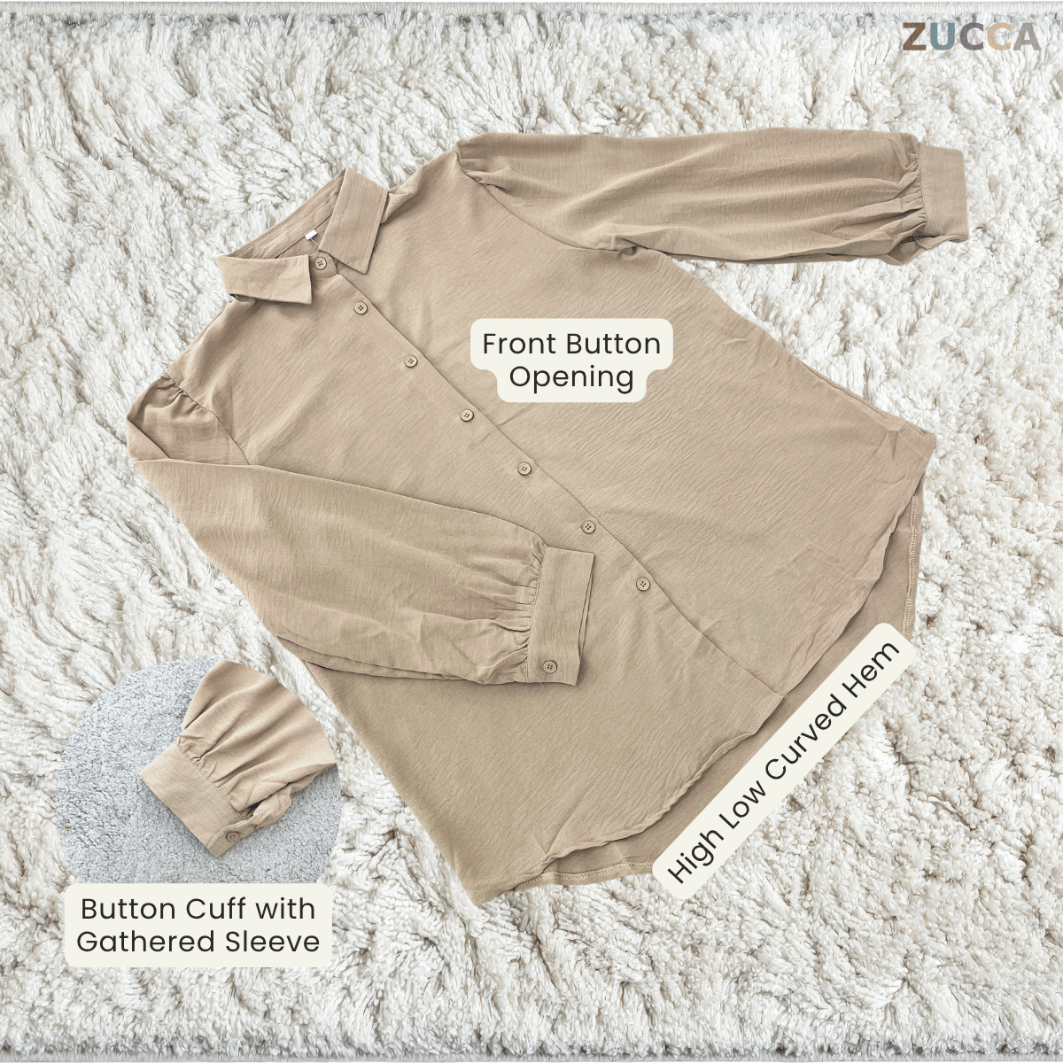 ZUCCA ARALYN TEXTURED CASUAL SHIRT -GC029(KS408-22B)