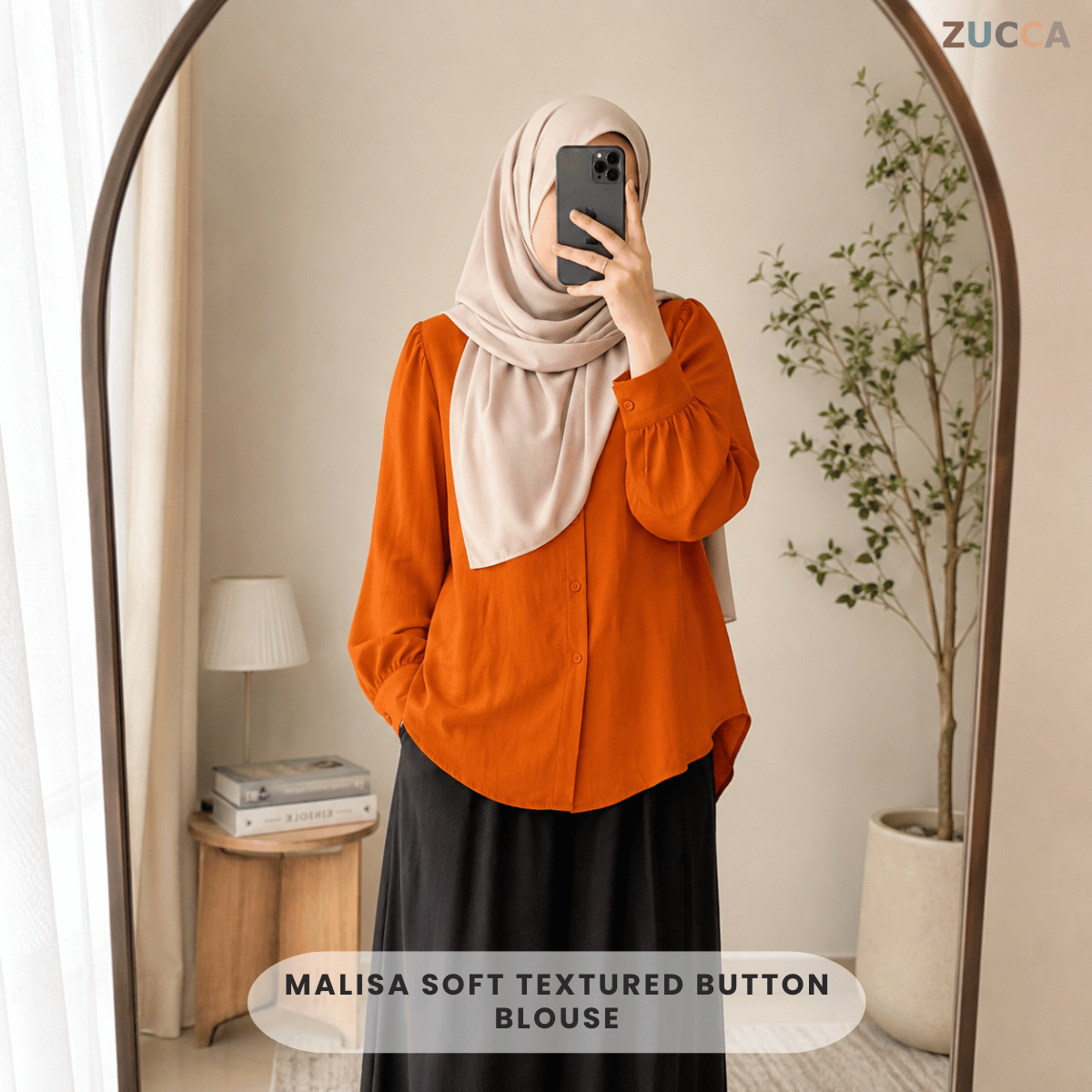 ZUCCA MALISA SOFT TEXTURED BUTTON BLOUSE-GC031(KS408-15B)