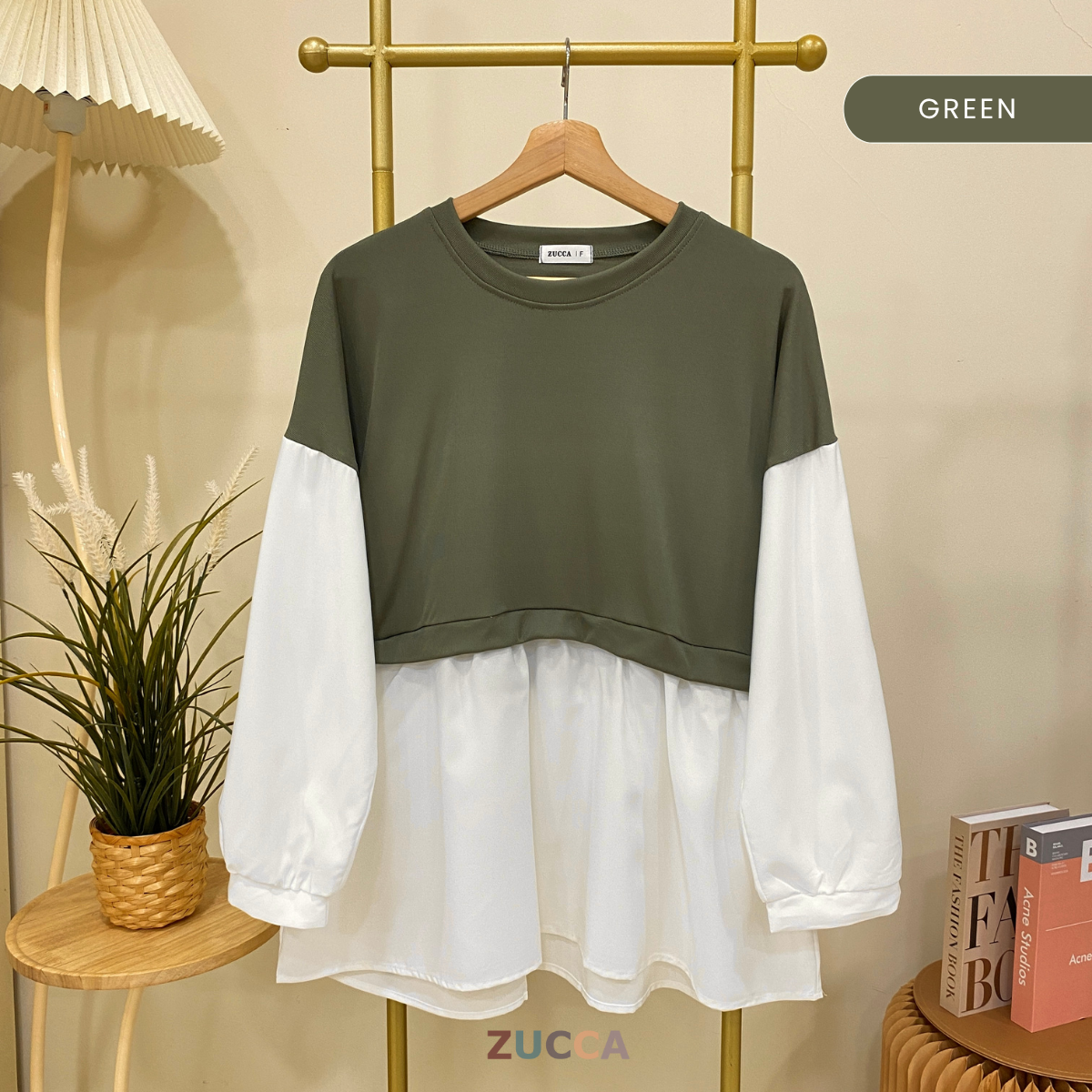 ZUCCA SISSY TWO TONE TUNIC WOMEN BLOUSE - DM062