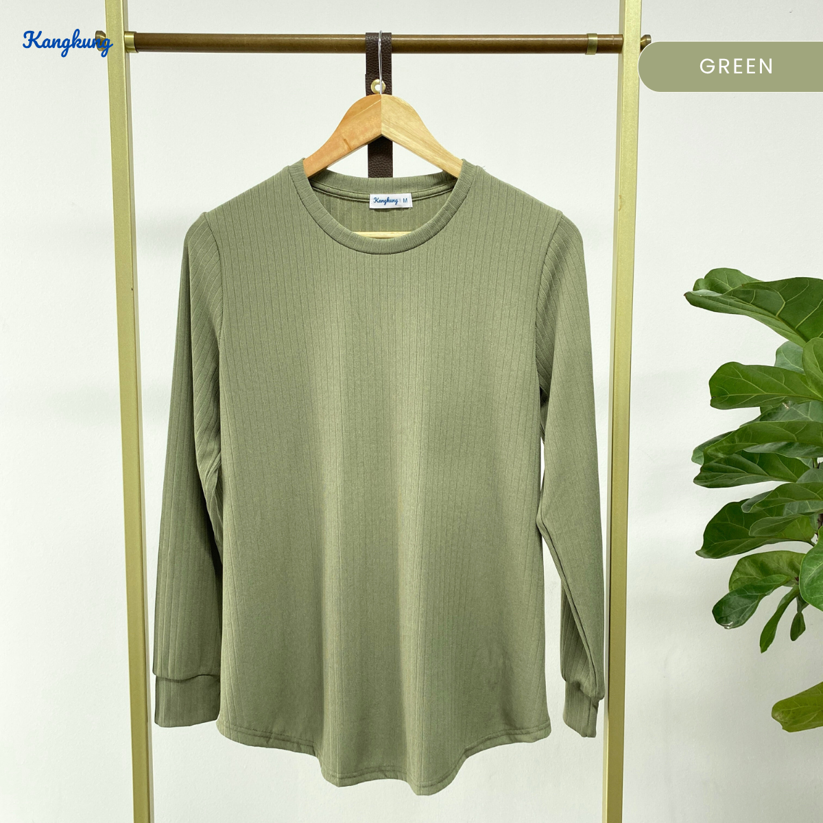 KANGKUNG AYU BLOUSE KASUAL MODEN RIBBED KNIT - KK118