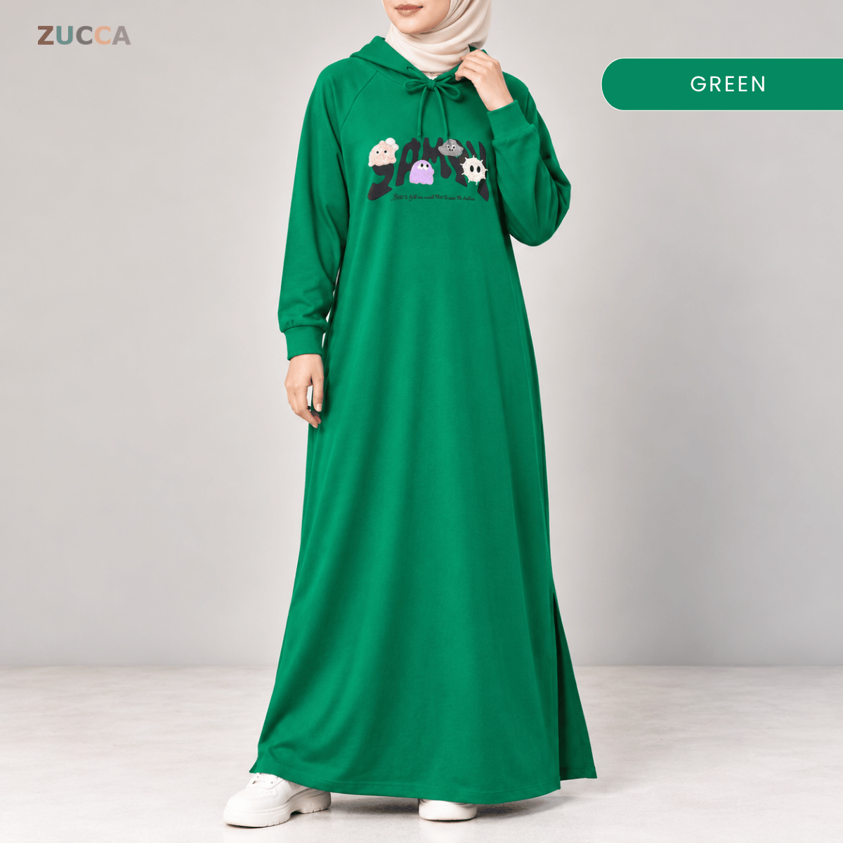 ZUCCA INARA EMBROIDERED MAXI DRESS HOODIE - MA258