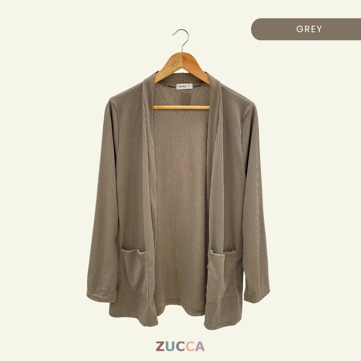ZUCCA FAHIMA RELAXED FIT RIBBED CARDIGAN - DM128 OUTER BLOUSE