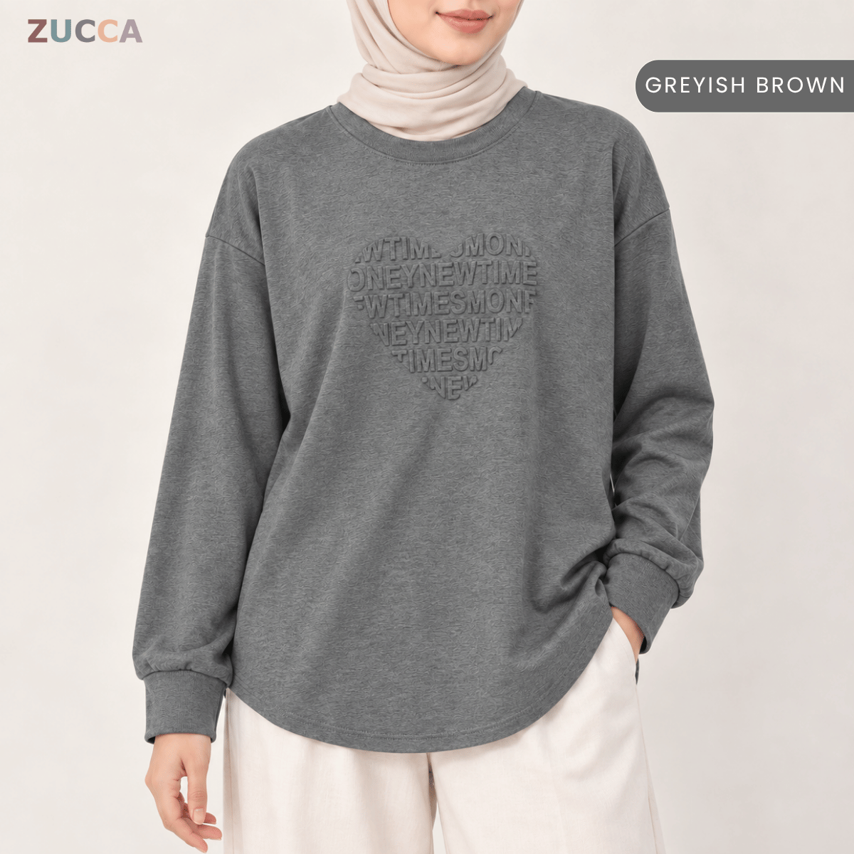 ZUCCA MALIA MINIMAL HEART SHAPE EMBOSSED MODEST TOP - MA183