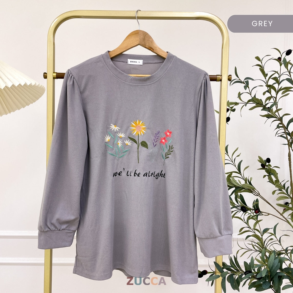 ZUCCA LADINA PEREMPUAN KASUAL EMBROIDERED SHIRT LONG SLEEVE- DM165