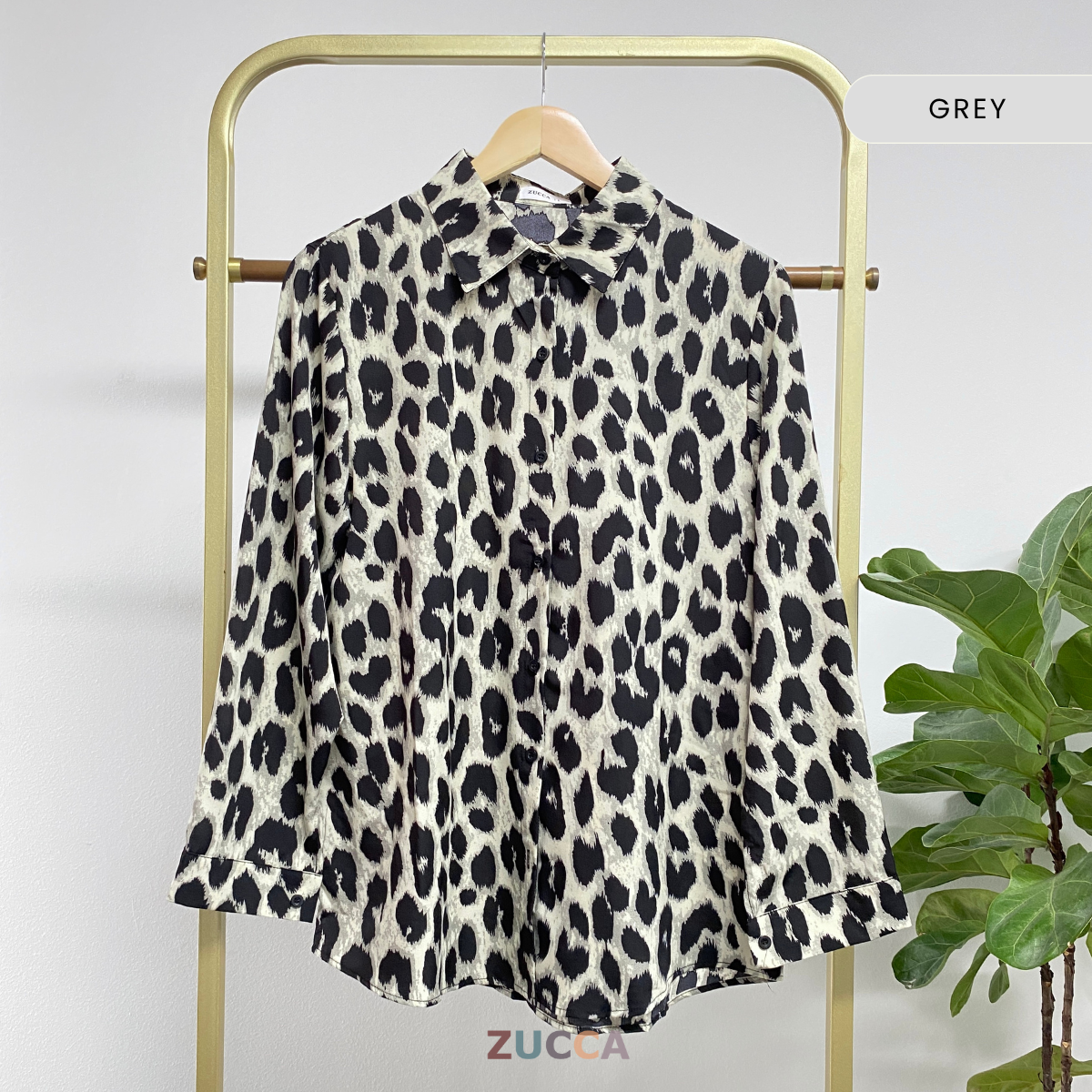 ZUCCA GEORGIA BLOUS WANITA KASUAL BERCORAK - DM270 BAJU LEOPARD