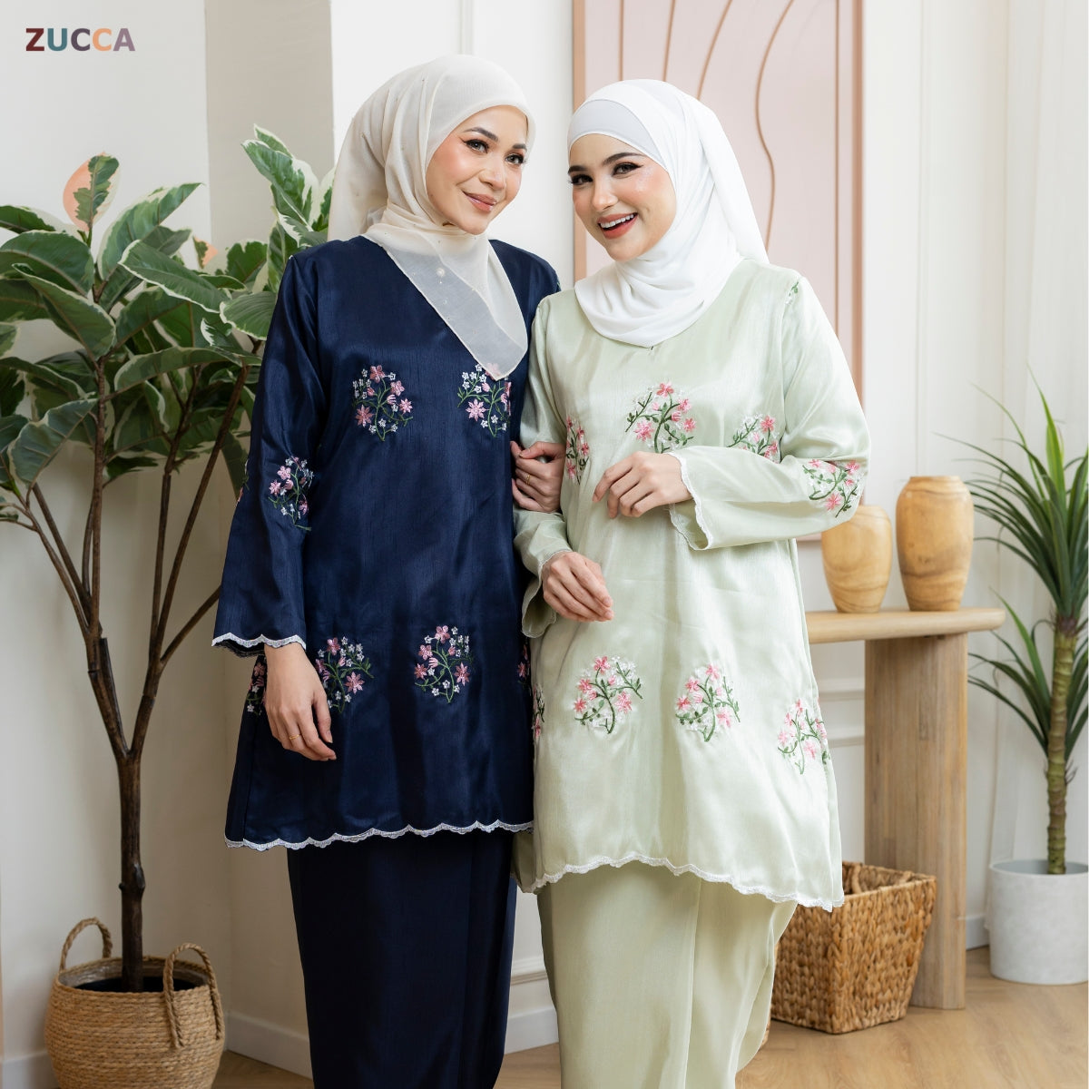 ZUCCA LADASYIA KURUNG EMBROIDERY PERMIUM SHANTOONG SILK - H033