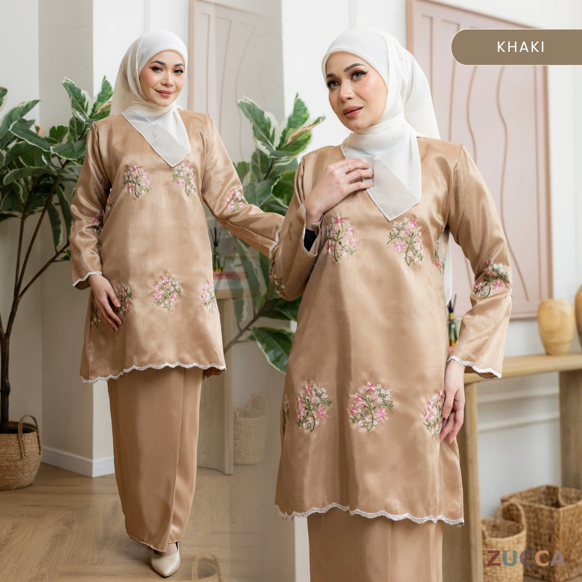 ZUCCA LADASYIA KURUNG EMBROIDERY PERMIUM SHANTOONG SILK - H033