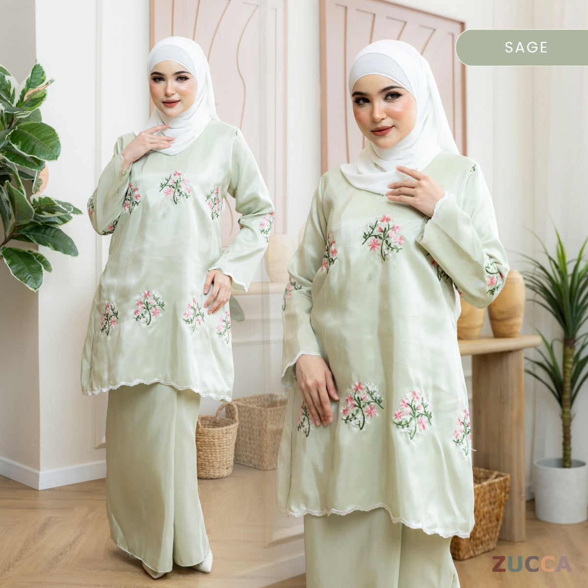 ZUCCA LADASYIA KURUNG EMBROIDERY PERMIUM SHANTOONG SILK - H033