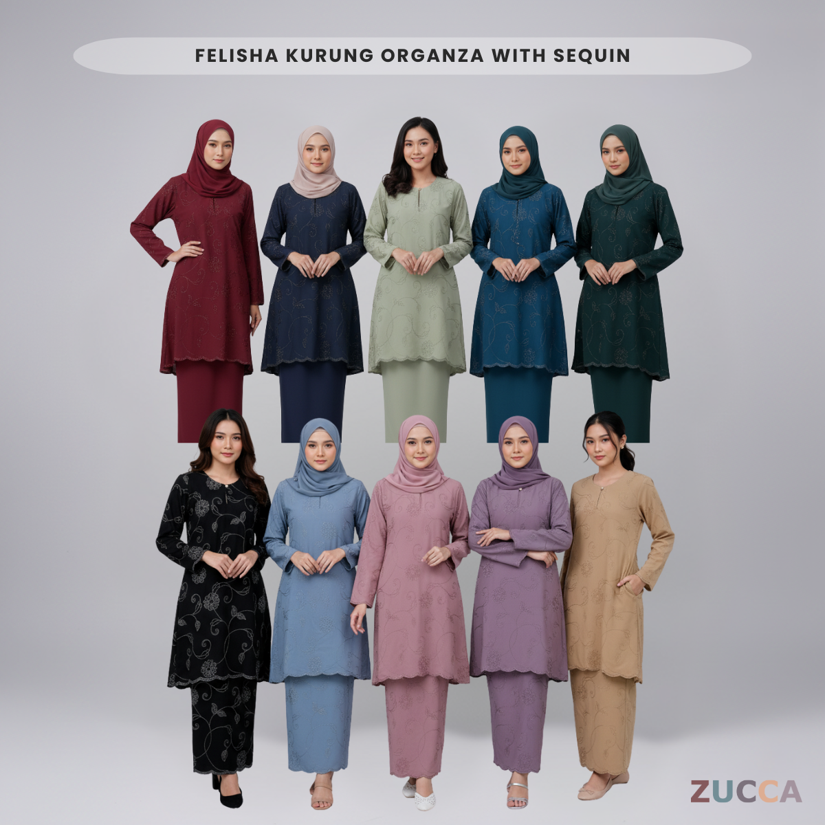 ZUCCA FELISHA KURUNG ORGANZA WITH SEQUIN - H034