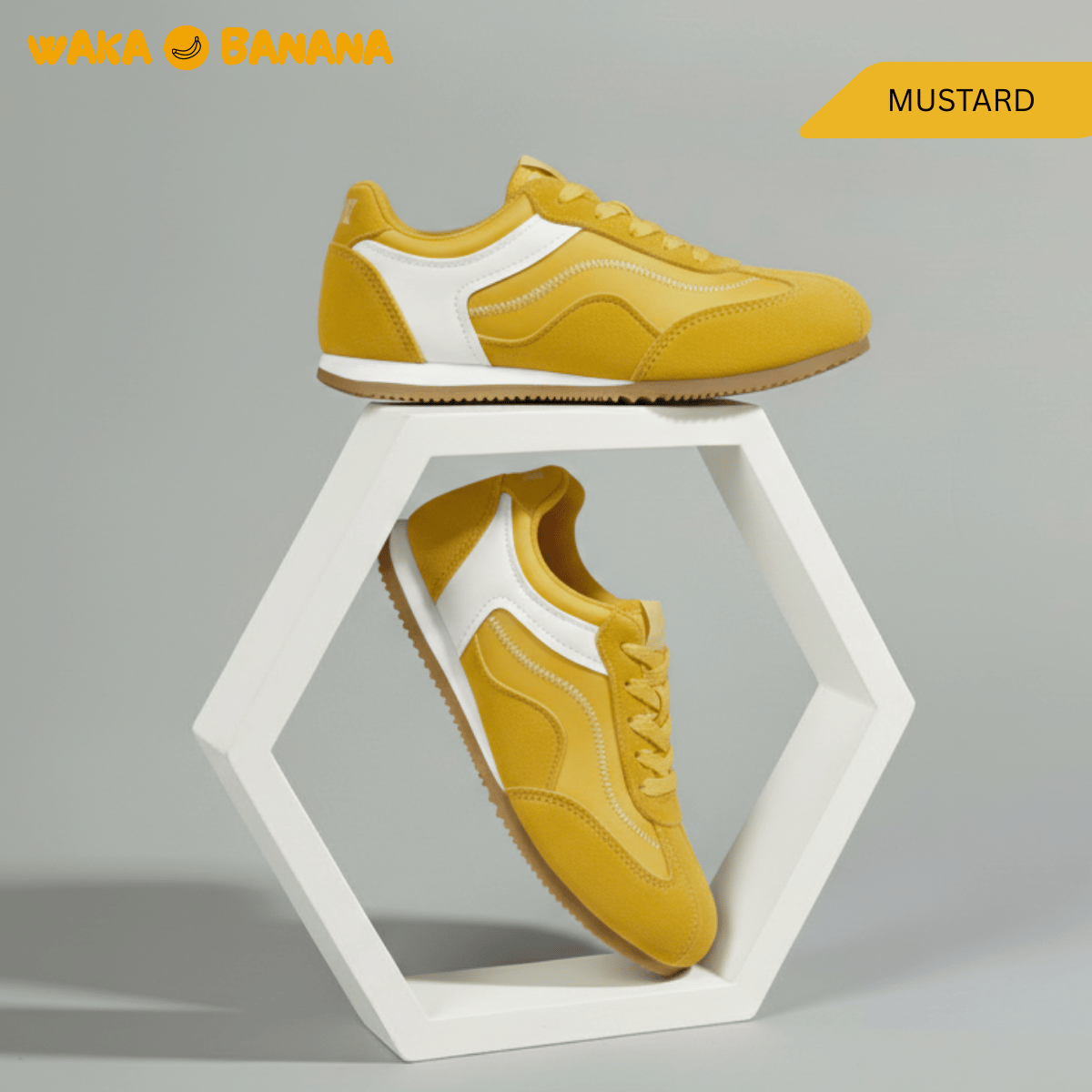 WAKA BANANA WOMEN RETRO MINIMALIST LIFESTYLE SNEAKERS - JQW002