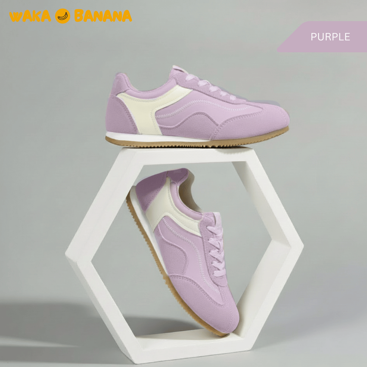 WAKA BANANA WOMEN RETRO MINIMALIST LIFESTYLE SNEAKERS - JQW002
