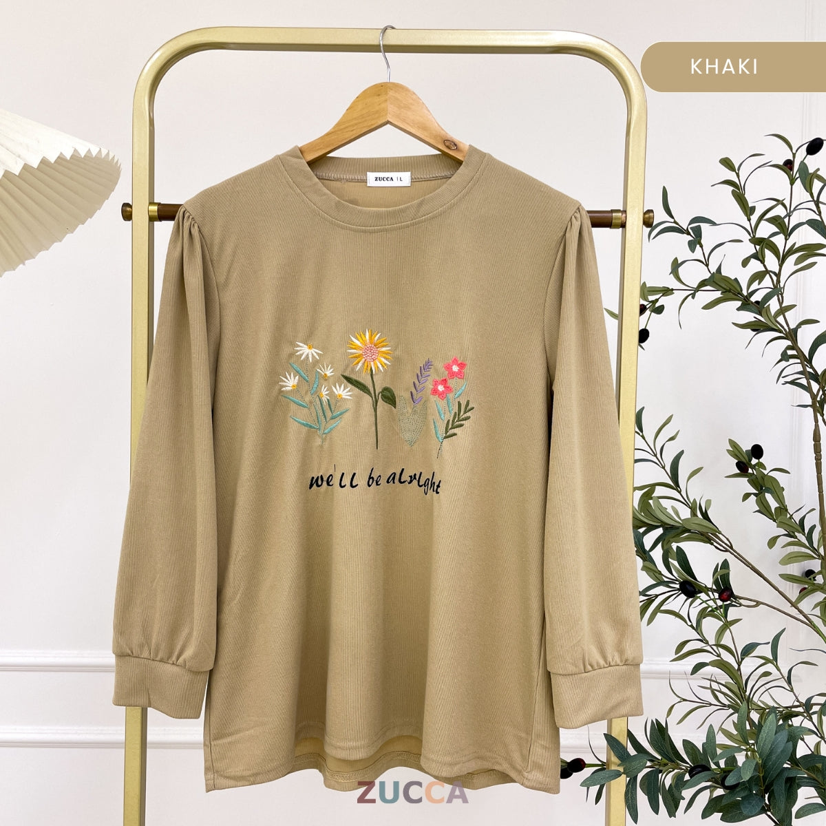 ZUCCA LADINA PEREMPUAN KASUAL EMBROIDERED SHIRT LONG SLEEVE- DM165
