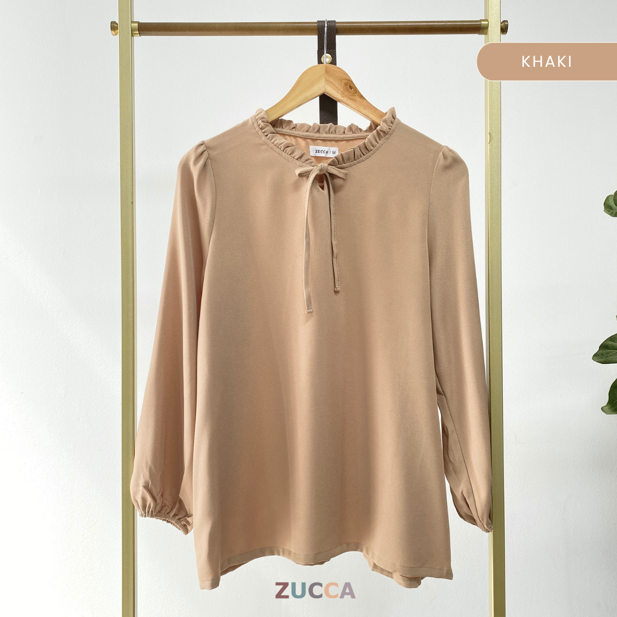 ZUCCA CELIA RUFFLED NECK WOMEN BLOUSE - MA029A BLOUSE WITH TIE-NECK