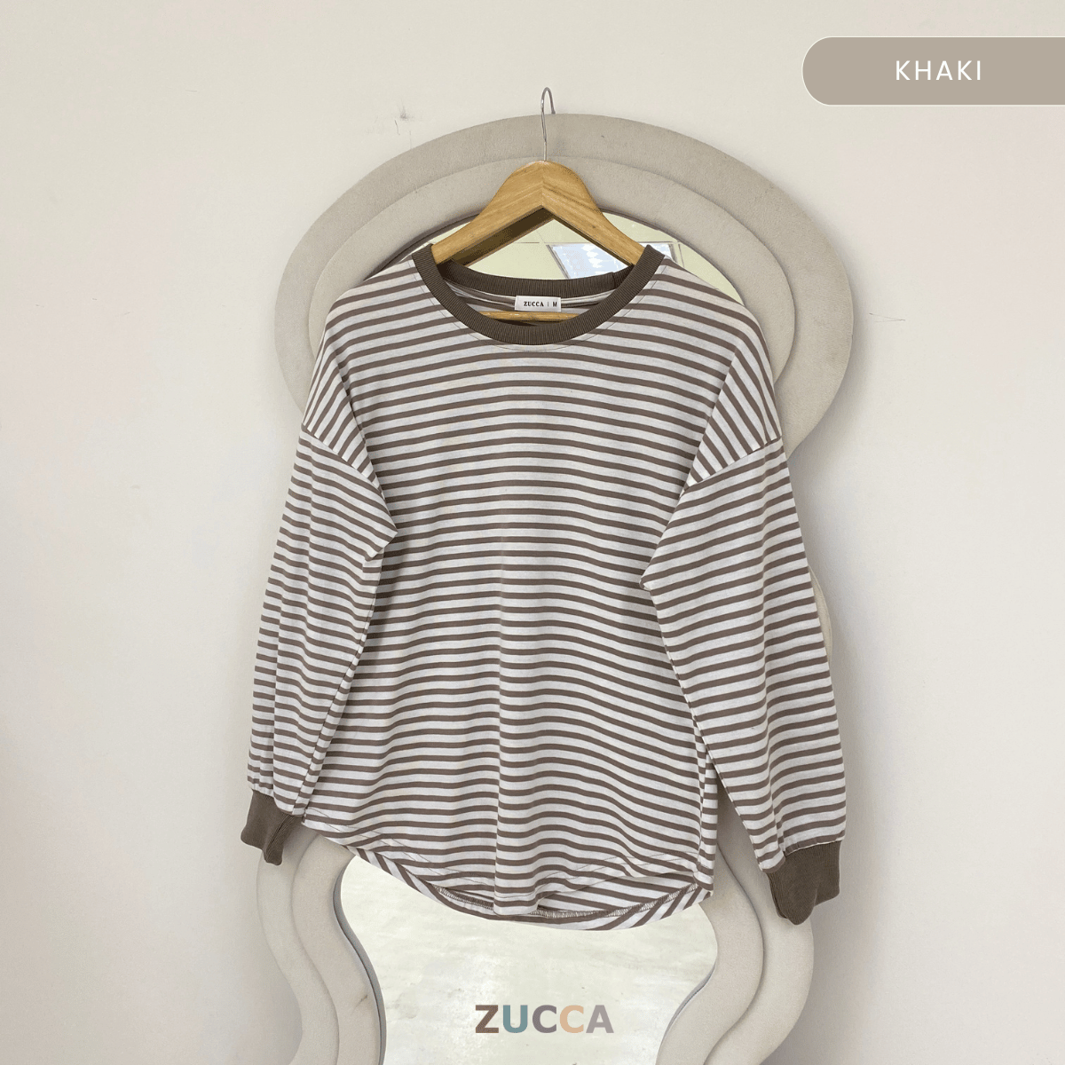 ZUCCA AZUNA CASUAL FINE STRIPE LONG SLEEVE TOP - MA172