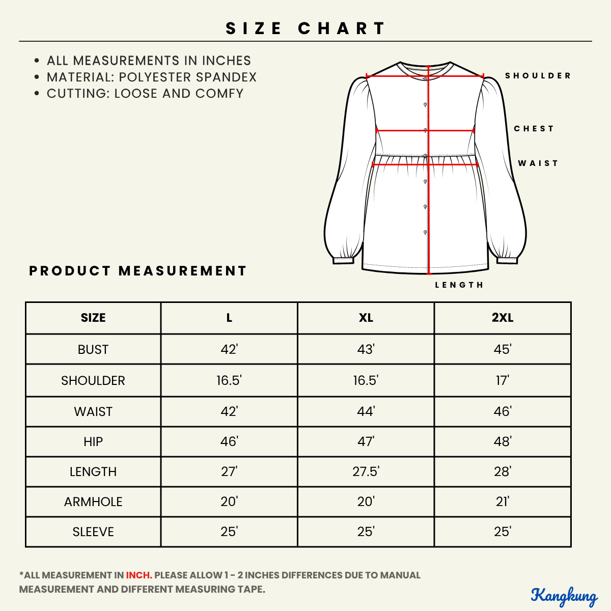 KANGKUNG MELATI BLOUSE WANITA CORAK CAMPUR - KK101