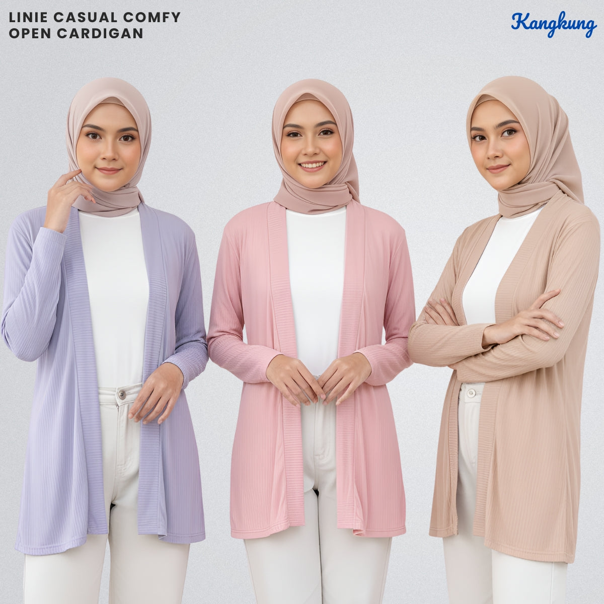 KANGKUNG LINIE KARDIGAN TERBUKA KASUAL & SELESA – KK103